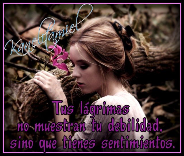 Tus lágrimas no muestran tu debilidad, sino que tienes sentimientos.